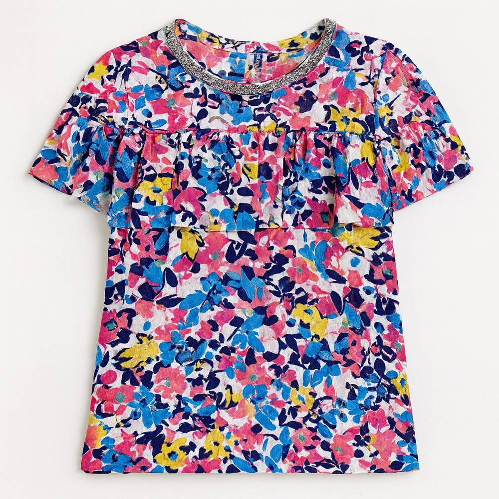 Juicy Couture • Multicolor Floral Ruffle Blouse • Size XS • NWT